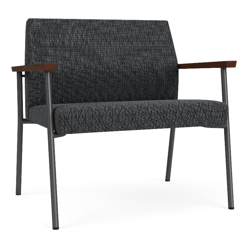 Mystic Reception Waiting Room Bariatric Chair / Charcoal Steel / Dark Gray
