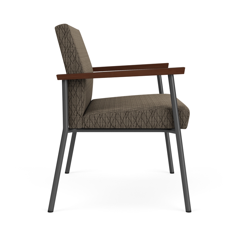 Mystic Reception Waiting Room Bariatric Chair / Charcoal Steel / Brown