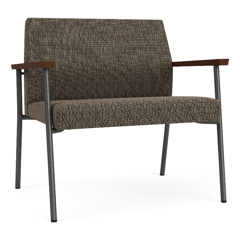 Mystic Reception Waiting Room Bariatric Chair / Charcoal Steel / Brown