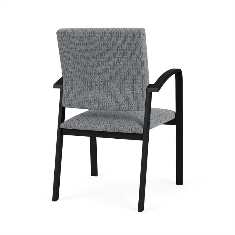 Newport Reception Waiting Room Healthcare Guest Chair / Black Steel / Gray