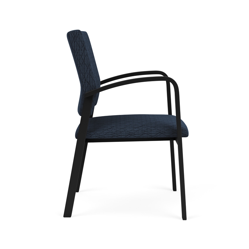 Newport Reception Waiting Room Healthcare Guest Chair / Black Steel / Blue