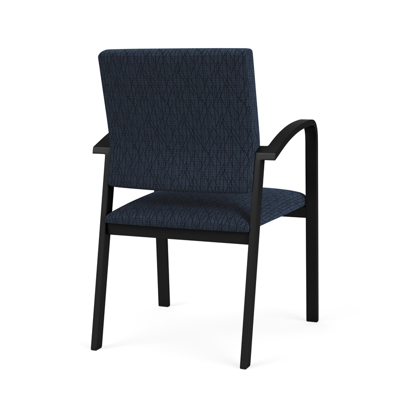 Newport Reception Waiting Room Healthcare Guest Chair / Black Steel / Blue