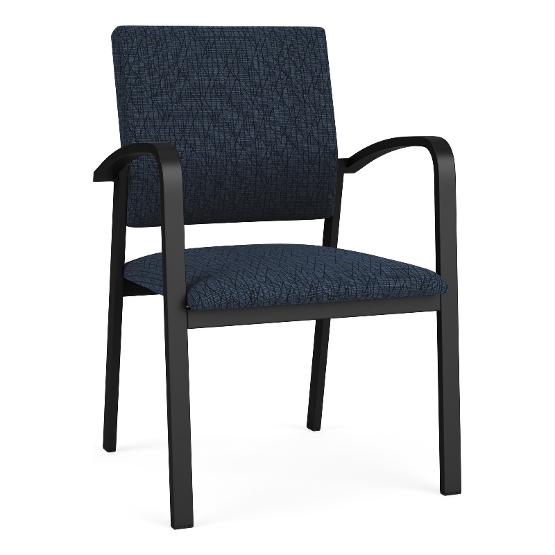 Newport Reception Waiting Room Healthcare Guest Chair / Black Steel / Blue