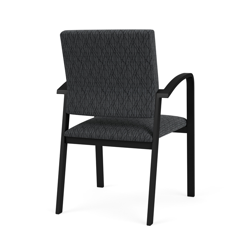 Newport Reception Waiting Room Healthcare Guest Chair / Black Steel / Dark Gray