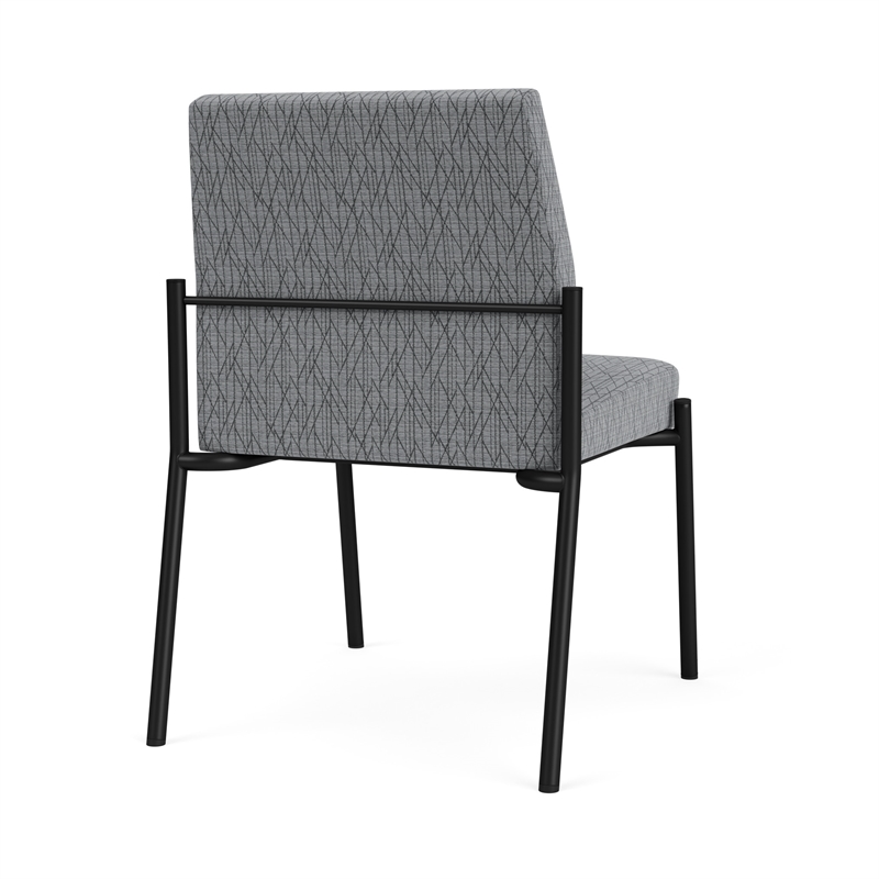 Mystic Reception Waiting Room Armless Guest Chair / Black Steel / Gray