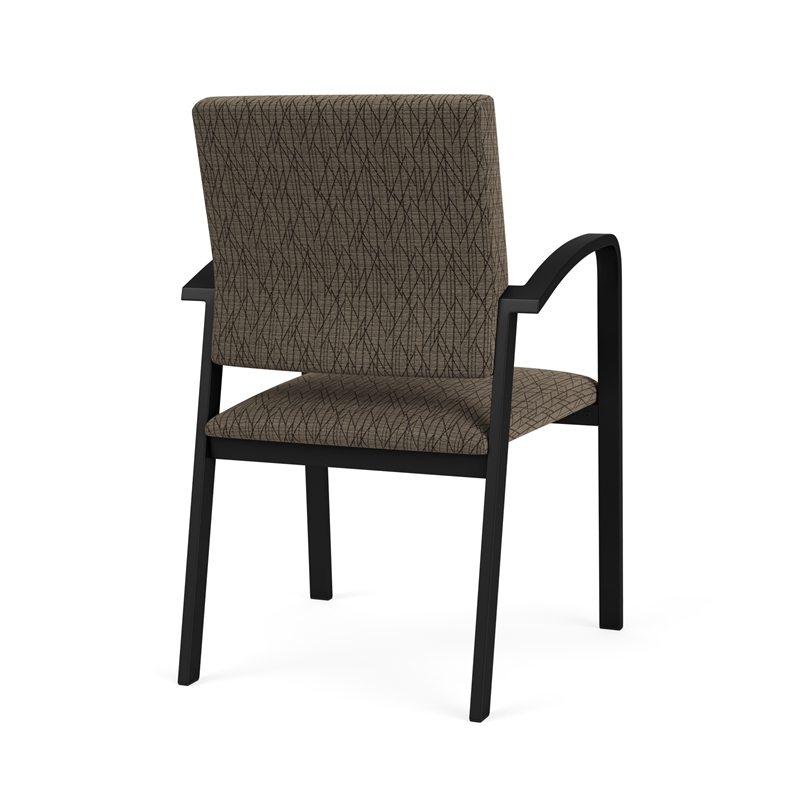 Newport Reception Waiting Room Healthcare Guest Chair / Black Steel / Brown