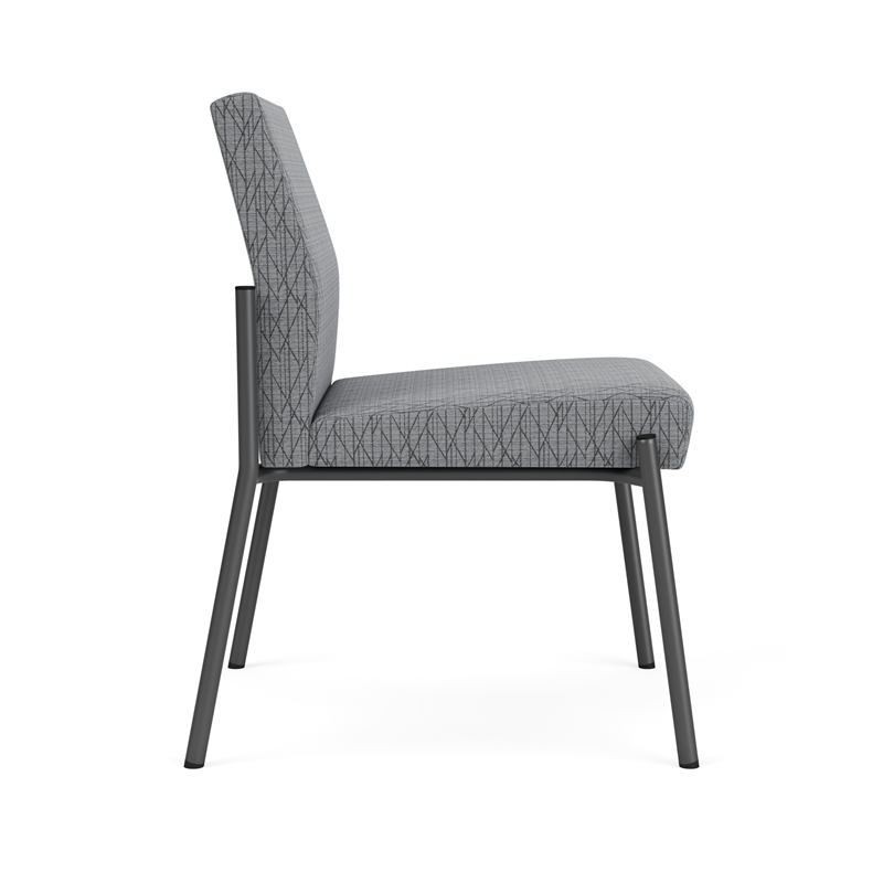 Mystic Reception Waiting Room Armless Guest Chair / Charcoal Steel / Gray