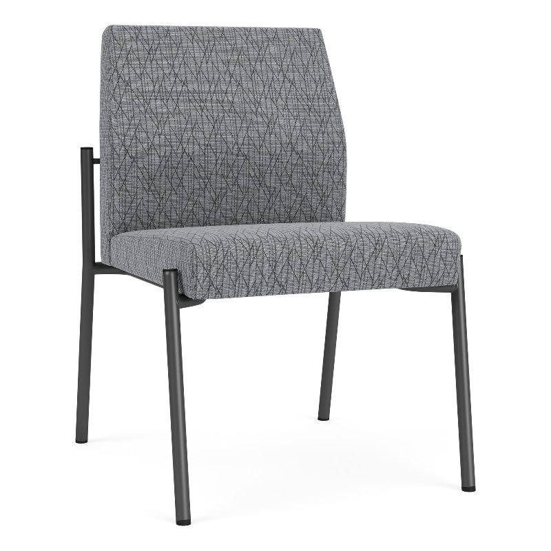 Mystic Reception Waiting Room Armless Guest Chair / Charcoal Steel / Gray