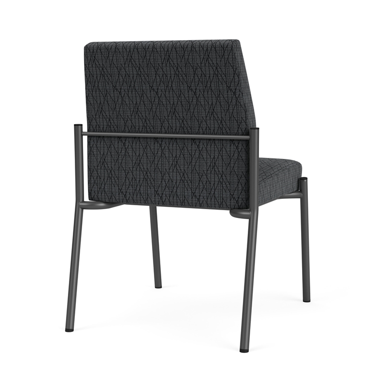 Mystic Reception Waiting Armless Guest Chair / Charcoal Steel / Dark Gray