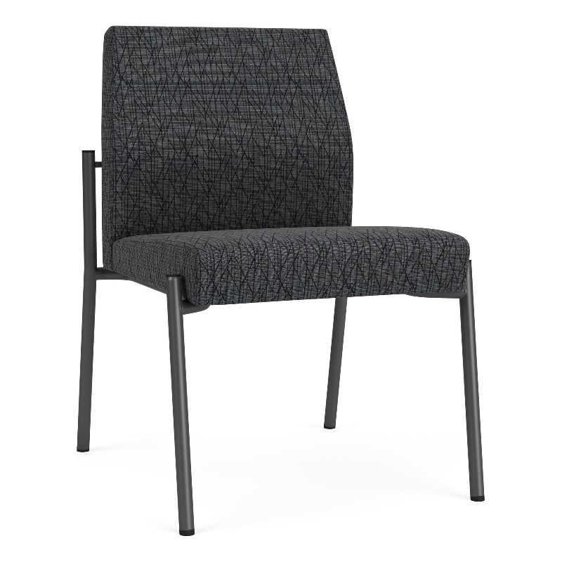 Mystic Reception Waiting Armless Guest Chair / Charcoal Steel / Dark Gray