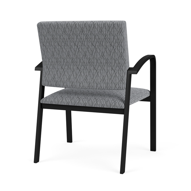 Newport Reception Waiting Room Oversize Guest Chair / Black Steel / Gray