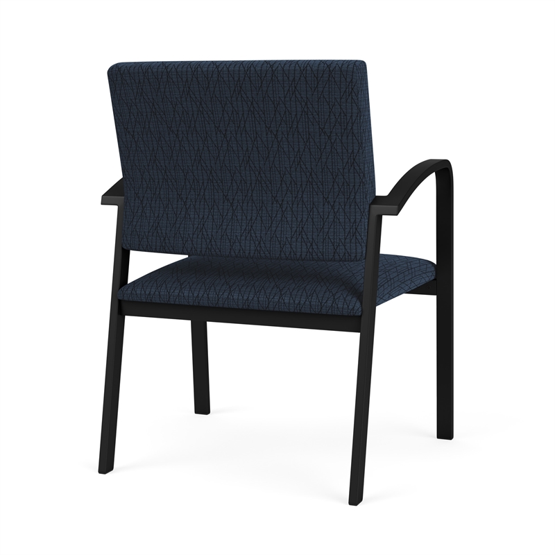 Newport Reception Waiting Room Oversize Guest Chair / Black Steel / Blue