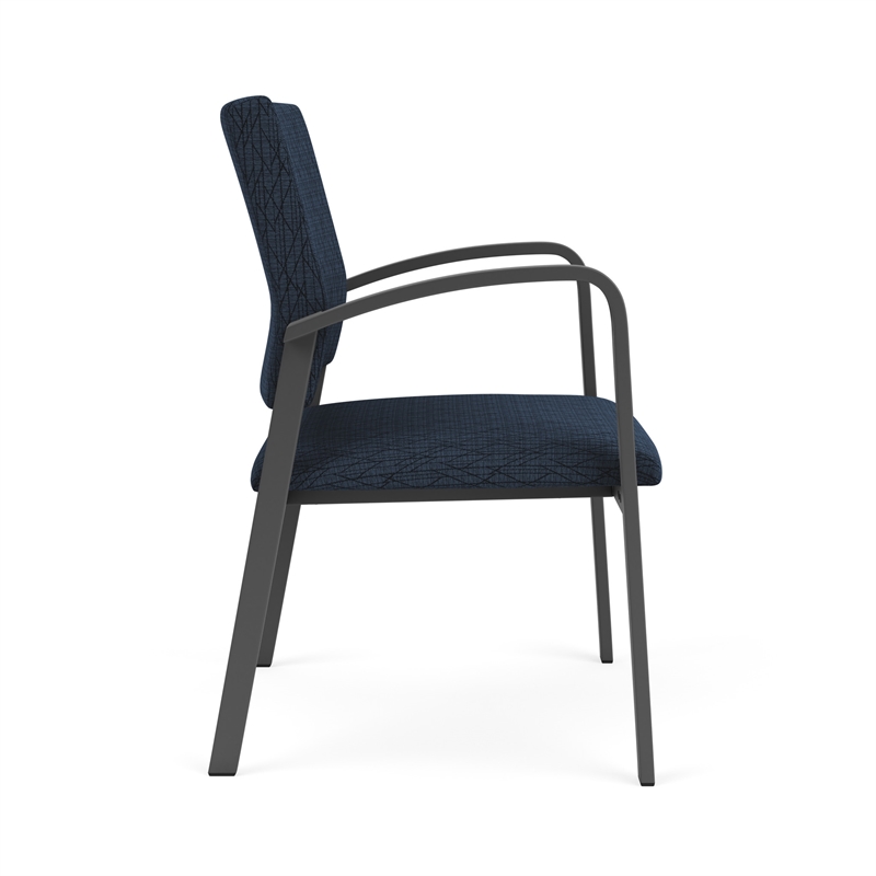 Newport Reception Waiting Oversize Guest Chair / Charcoal Steel / Blue