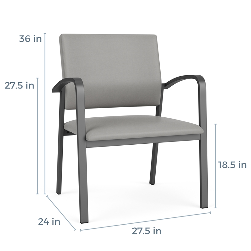 Newport Reception Waiting Oversize Guest Chair / Charcoal Steel / Blue