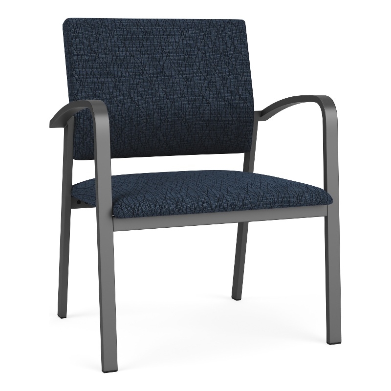 Newport Reception Waiting Oversize Guest Chair / Charcoal Steel / Blue