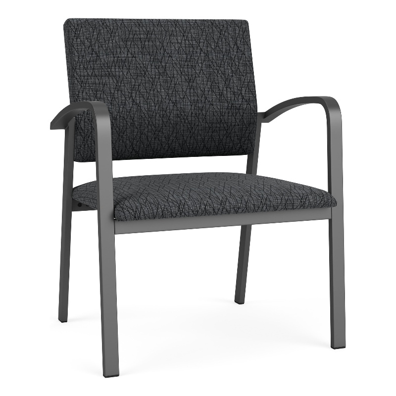 Newport Reception Waiting Oversize Guest Chair / Charcoal Steel / Dark Gray