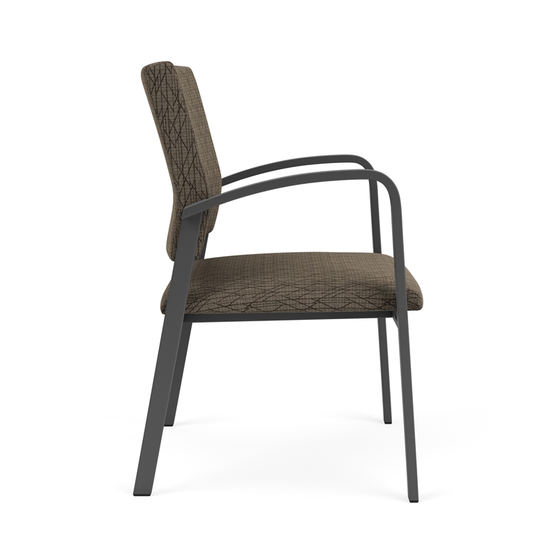 Newport Reception Waiting Oversize Guest Chair / Charcoal Steel / Brown
