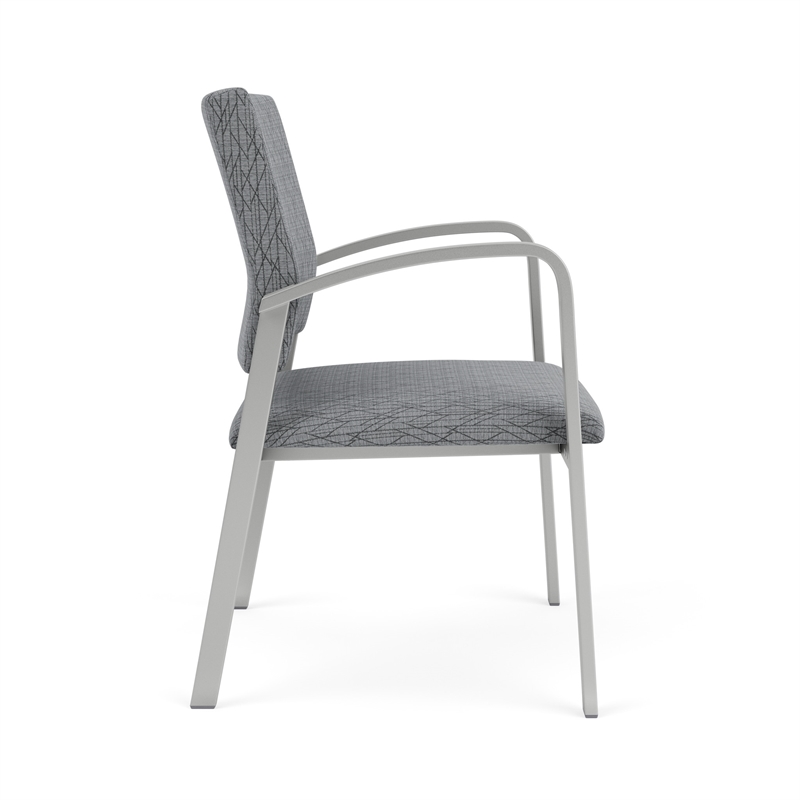 Newport Reception Waiting Room Oversize Guest Chair / Silver Steel / Gray