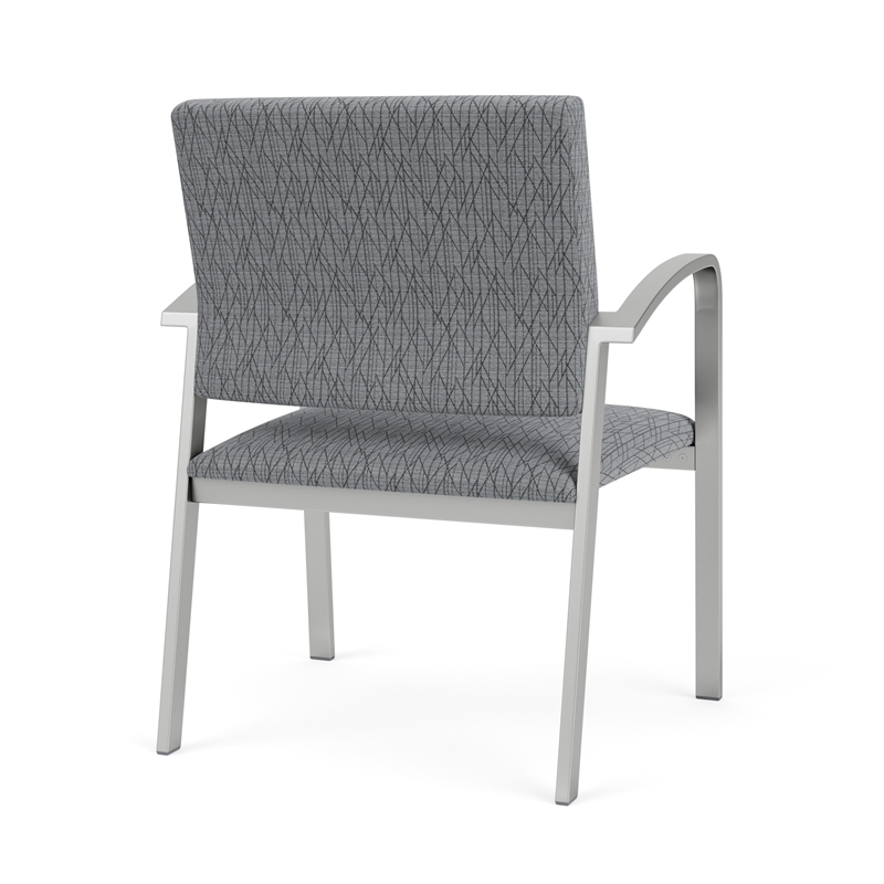 Newport Reception Waiting Room Oversize Guest Chair / Silver Steel / Gray