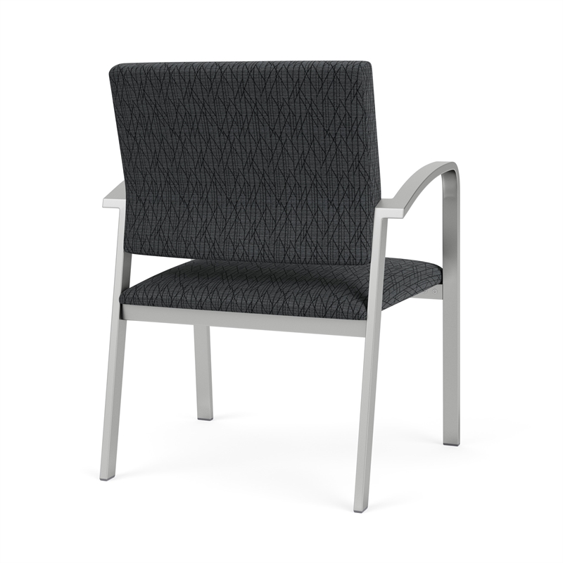 Newport Reception Waiting Oversize Guest Chair / Silver Steel / Dark Gray