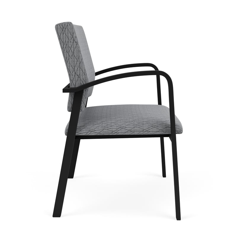 Newport Reception Waiting Room Healthcare Bariatric Chair / Black Steel / Gray