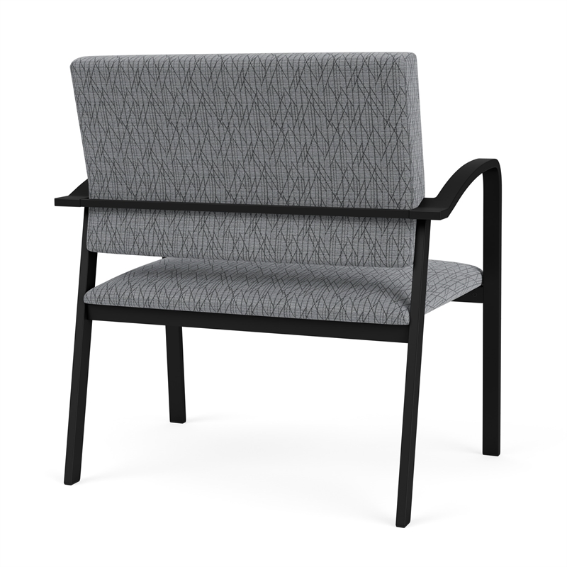 Newport Reception Waiting Room Healthcare Bariatric Chair / Black Steel / Gray