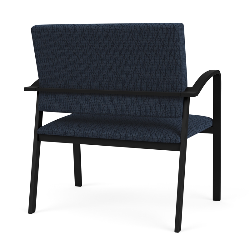 Newport Reception Waiting Room Healthcare Bariatric Chair / Black Steel / Blue