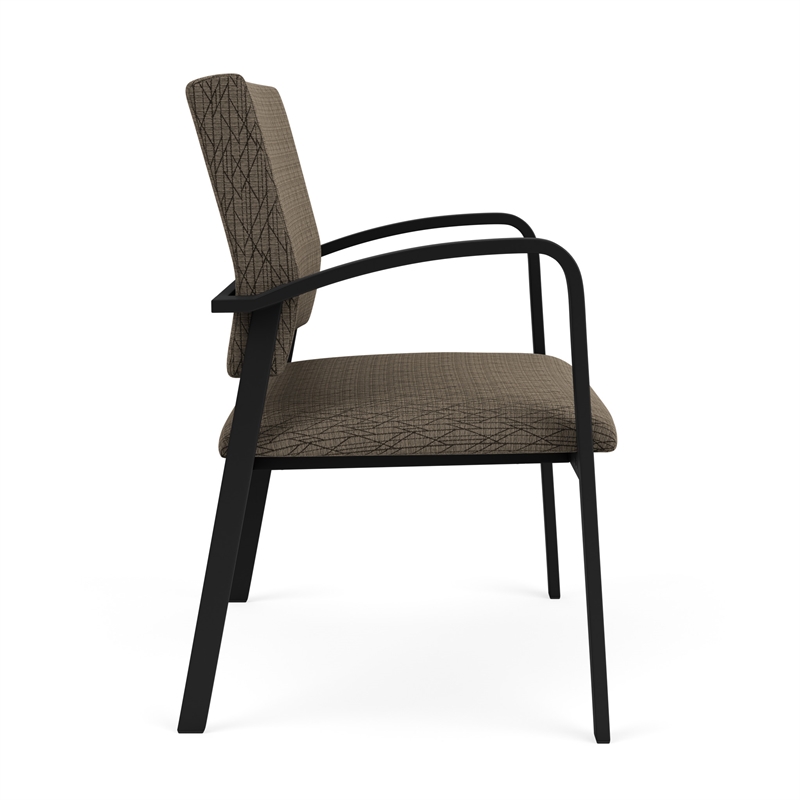 Newport Reception Waiting Room Healthcare Bariatric Chair / Black Steel / Brown