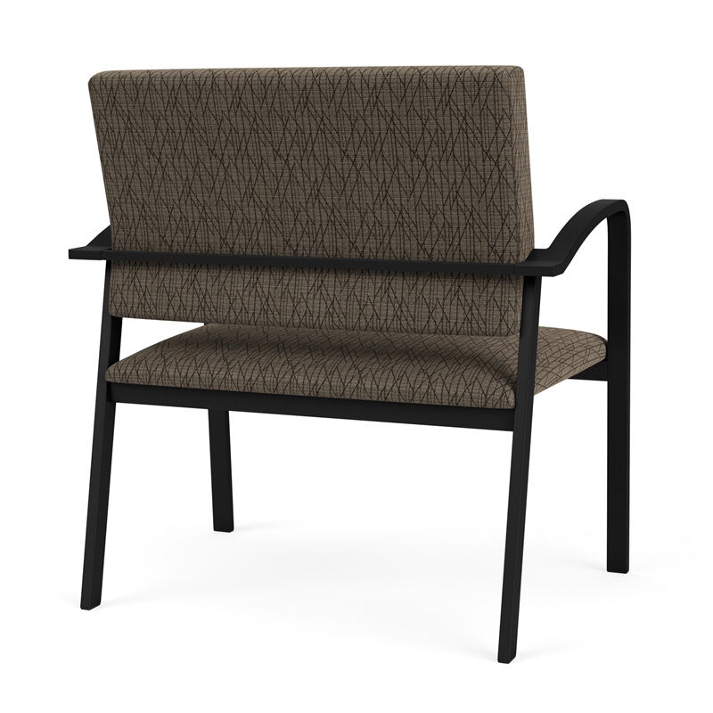 Newport Reception Waiting Room Healthcare Bariatric Chair / Black Steel / Brown
