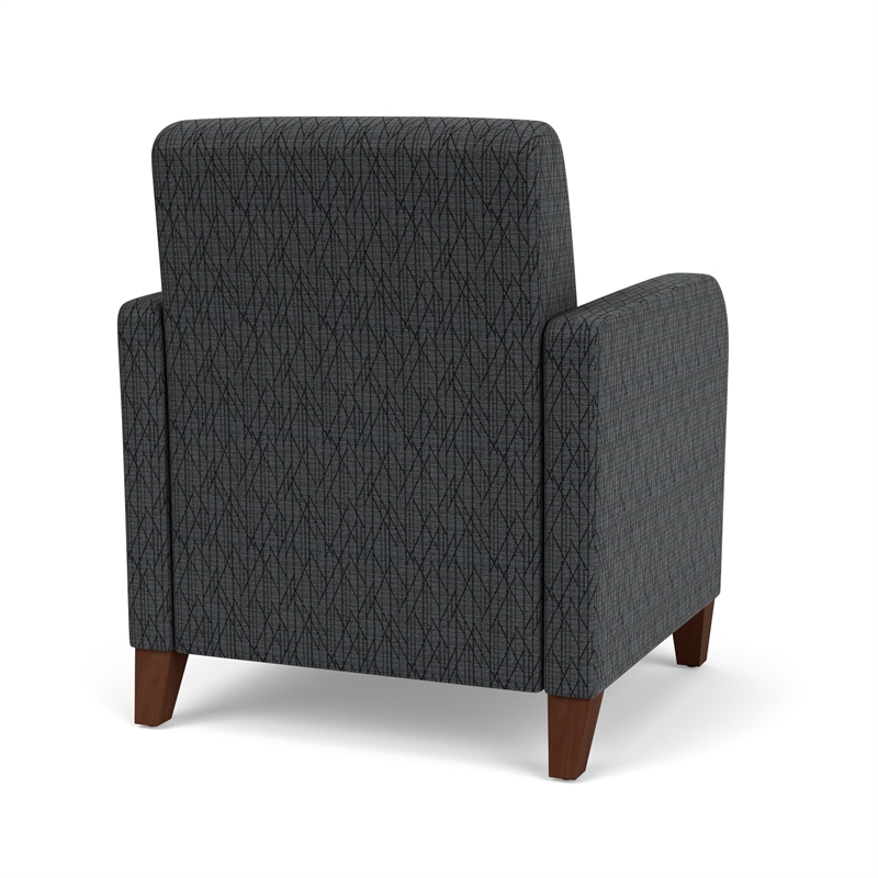 Siena Lounge Lobby Reception Waiting Guest Chair / Walnut Wood Legs / Dark Gray