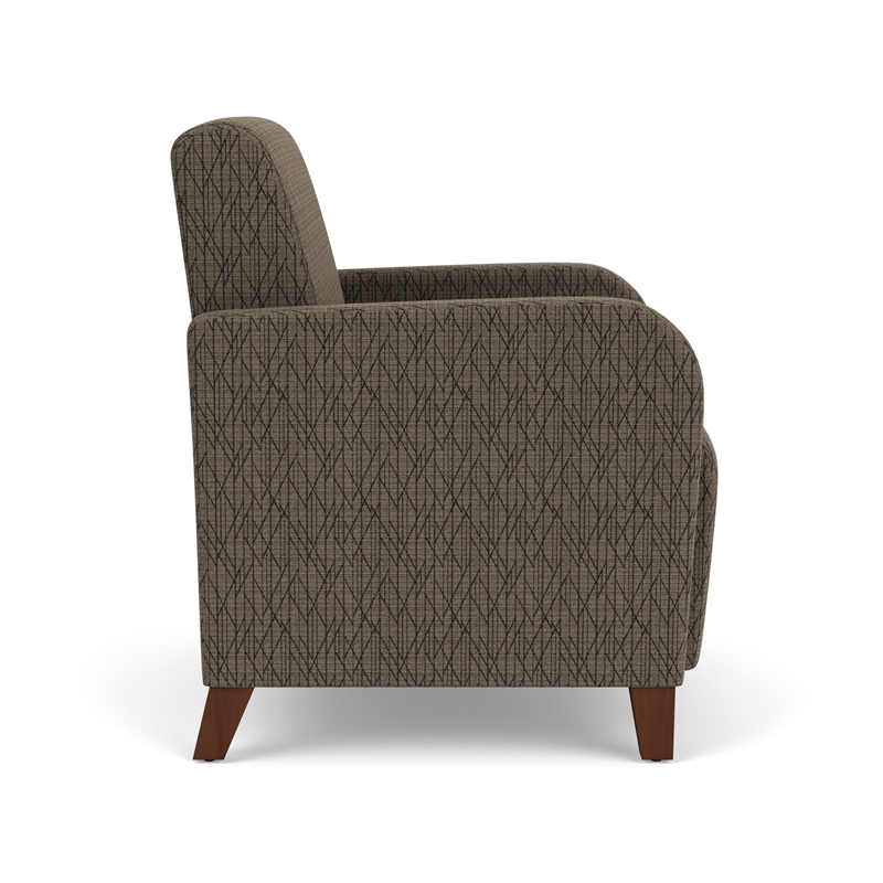 Siena Lounge Lobby Reception Waiting Guest Chair / Walnut Wood Legs / Brown
