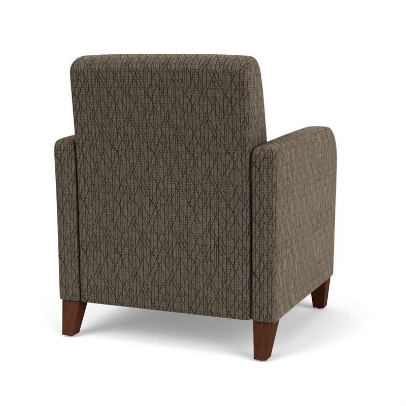 Siena Lounge Lobby Reception Waiting Guest Chair / Walnut Wood Legs / Brown