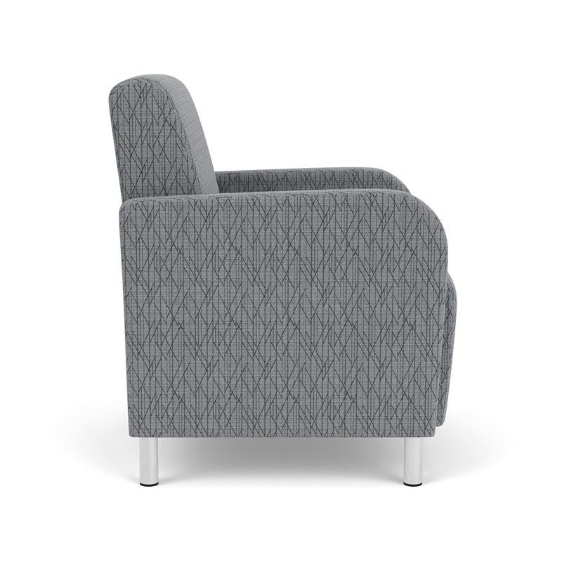 Siena Lounge Lobby Reception Waiting Guest Chair / Brushed Steel Legs / Gray