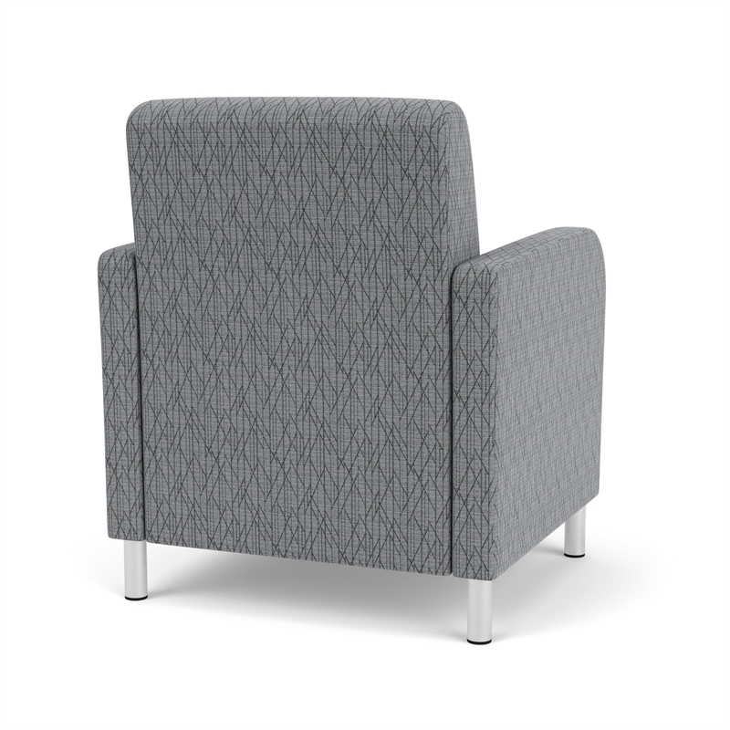 Siena Lounge Lobby Reception Waiting Guest Chair / Brushed Steel Legs / Gray