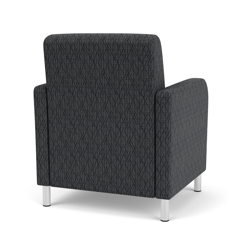 Siena Lounge Reception Waiting Guest Chair / Brushed Steel Legs / Dark Gray