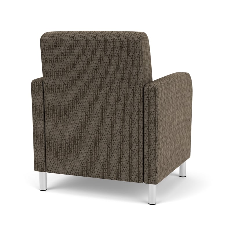Siena Lounge Lobby Reception Waiting Guest Chair / Brushed Steel Legs / Brown