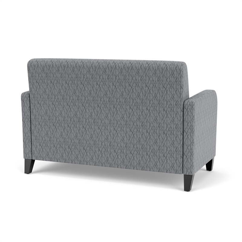 Siena Lounge Lobby Reception Waiting Loveseat / Black Steel Legs / Gray