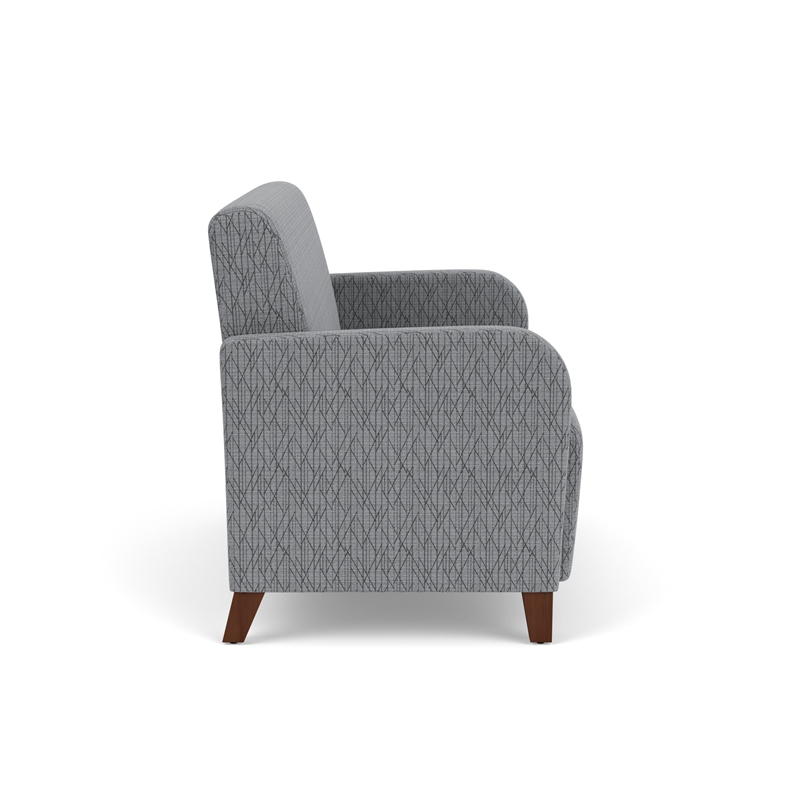 Siena Lounge Lobby Reception Waiting Loveseat / Walnut Wood Legs / Gray