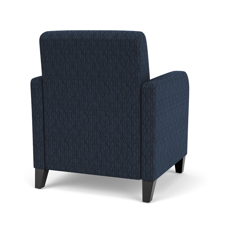 Siena Lounge Lobby Reception Waiting Guest Chair / Black Steel Legs / Blue
