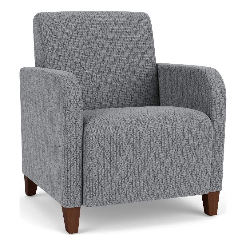Siena Lounge Lobby Reception Waiting Guest Chair / Walnut Wood Legs / Gray
