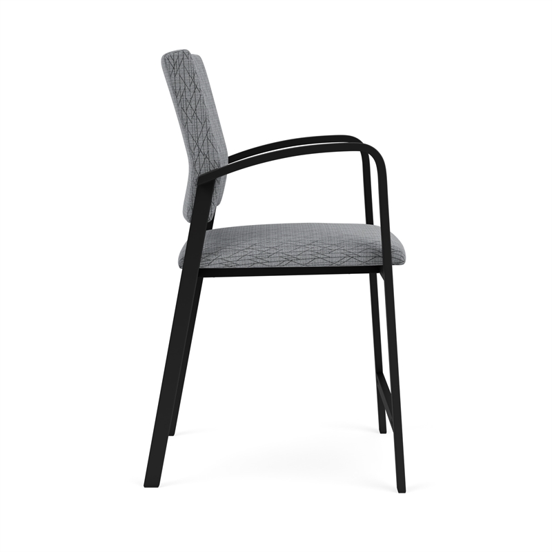 Newport Reception Waiting Room Healthcare Hip Chair / Black Steel / Gray