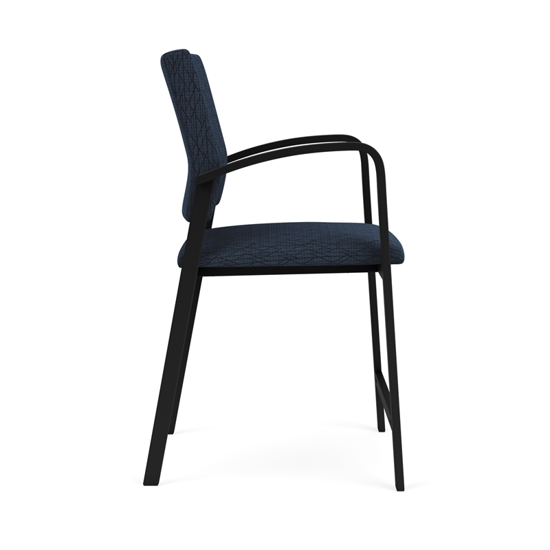 Newport Reception Waiting Room Healthcare Hip Chair / Black Steel / Blue