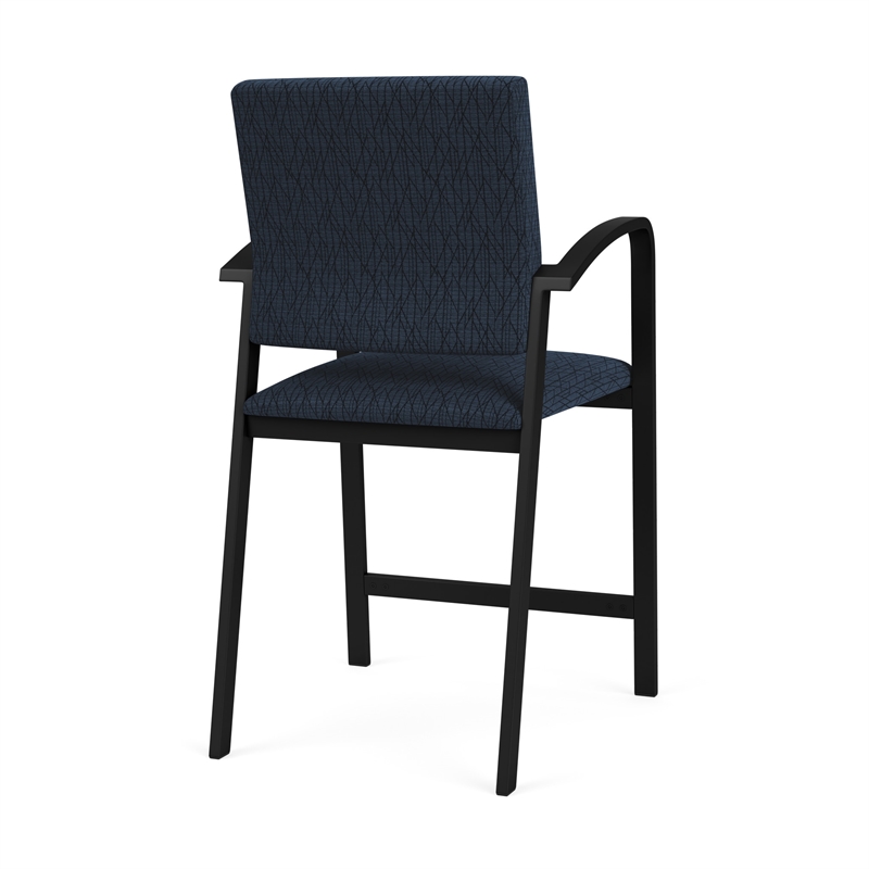 Newport Reception Waiting Room Healthcare Hip Chair / Black Steel / Blue