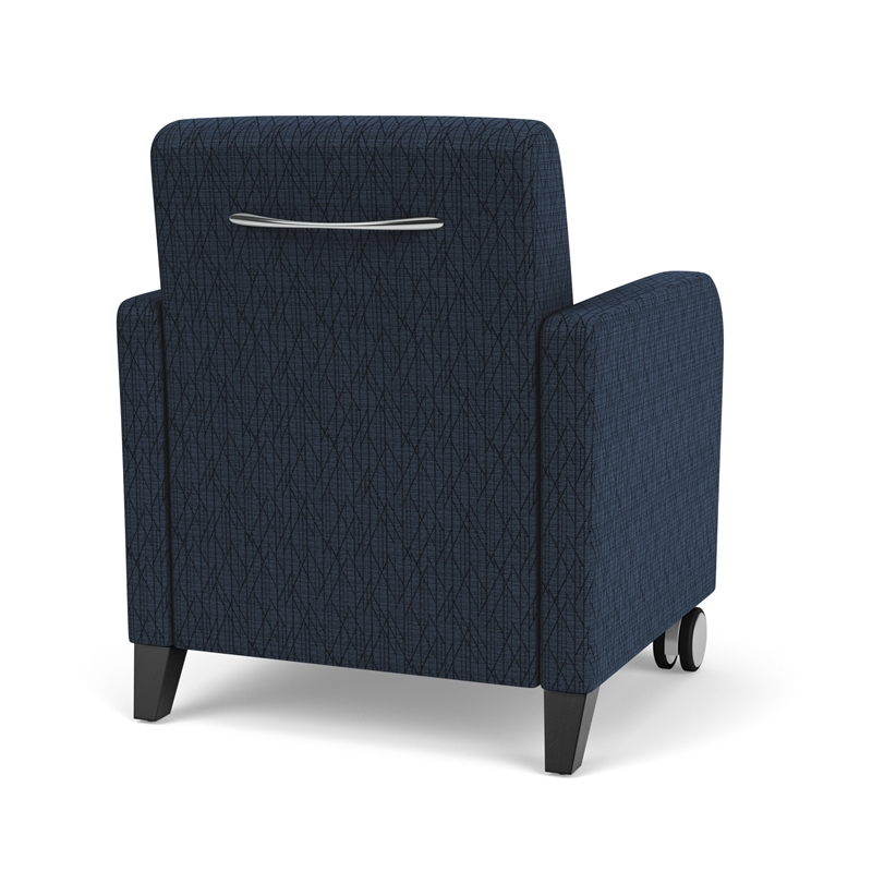 Siena Lounge Reception Waiting Guest Chair / Casters / Black Wood Legs / Blue