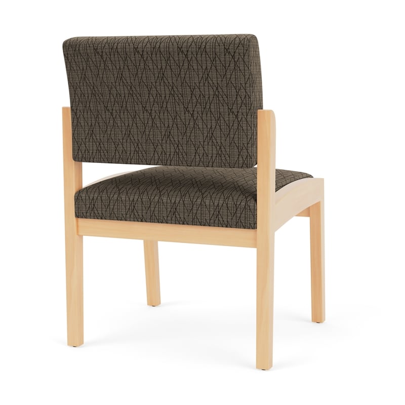 Lenox Wood Reception Waiting Armless Guest Chair / Natural Wood / Brown