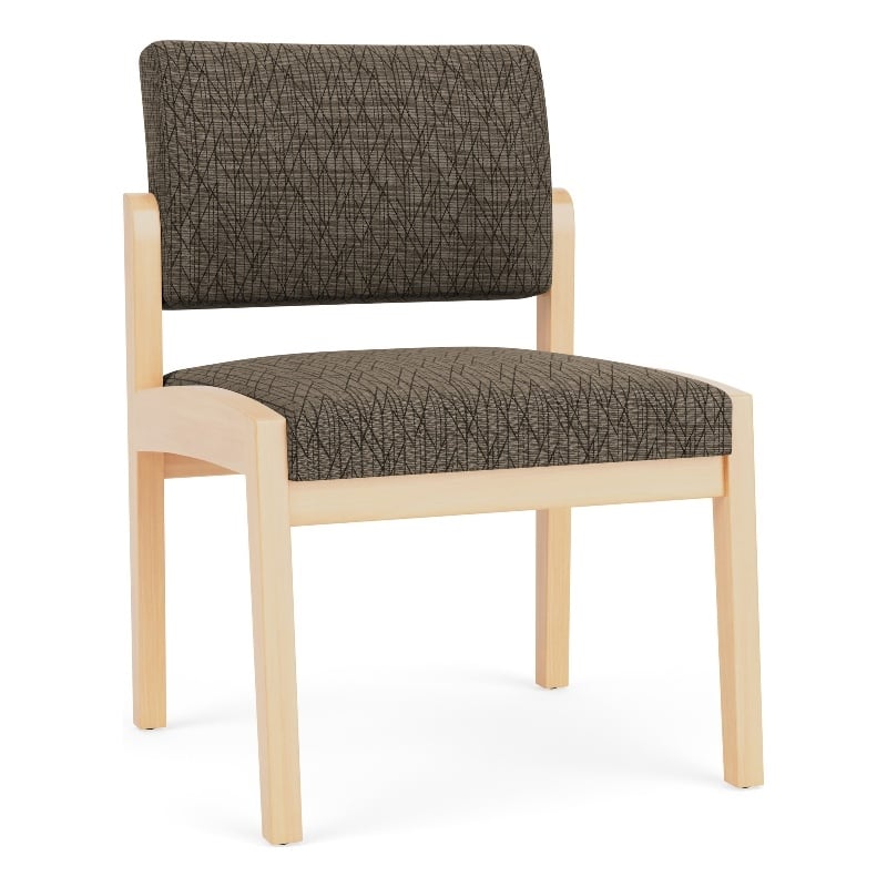 Lenox Wood Reception Waiting Armless Guest Chair / Natural Wood / Brown