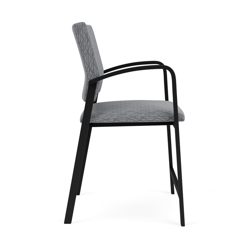 Newport Reception Waiting Room Oversize Hip Chair / Black Steel / Gray