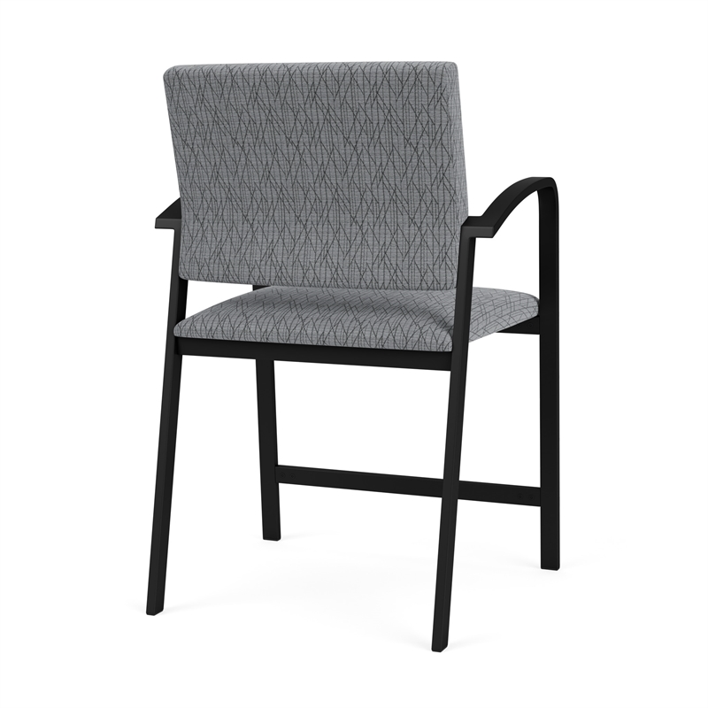 Newport Reception Waiting Room Oversize Hip Chair / Black Steel / Gray