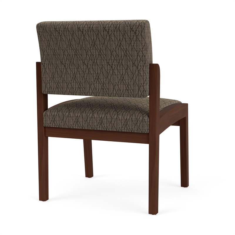 Lenox Wood Reception Waiting Armless Guest Chair / Walnut Wood / Brown
