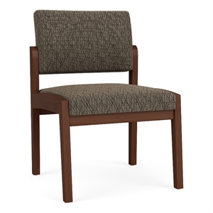 Lenox Wood Reception Waiting Armless Guest Chair / Walnut Wood / Brown